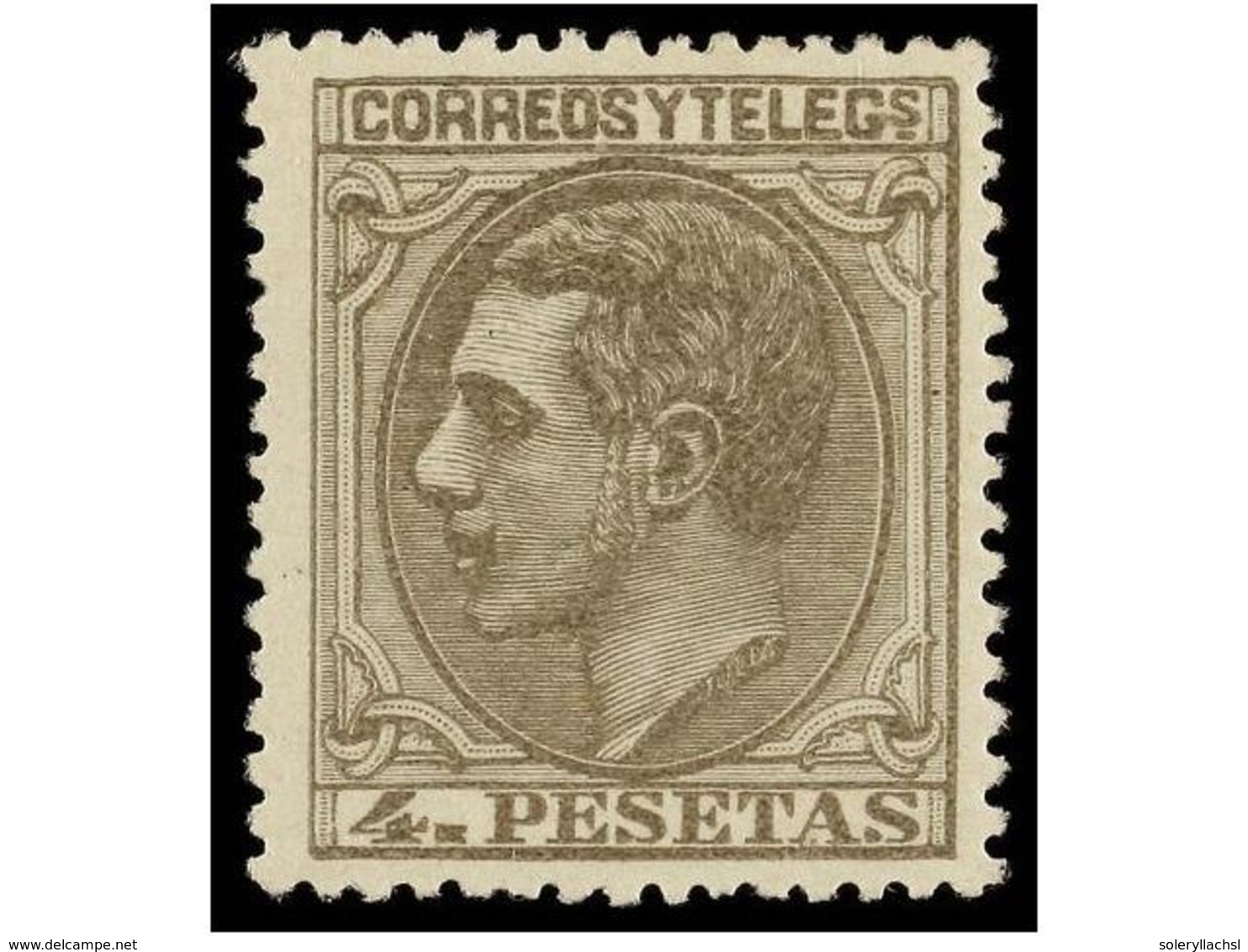 300 * ESPAÑA. Ed.208. <B>4 Pts.</B> Gris. Excelente Color Y Centraje. PIEZA DE LUJO. Cert. GRAUS. Cat. 1.045?. - Other & Unclassified