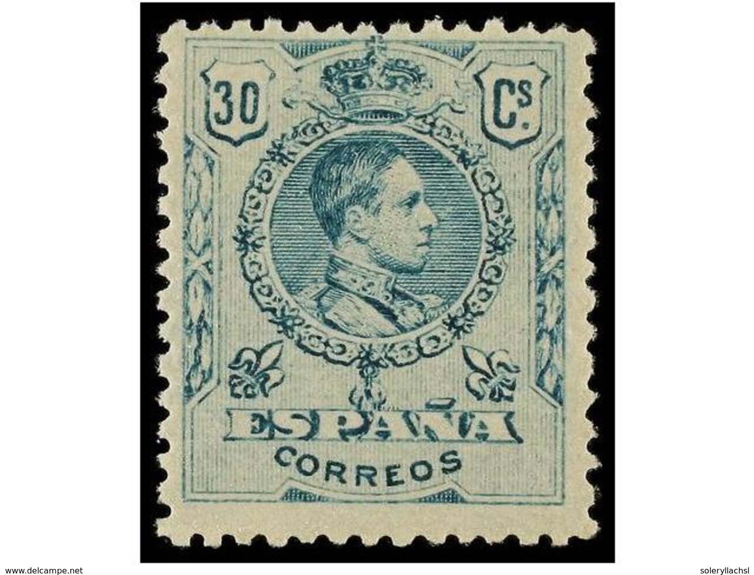 343 ** ESPAÑA. Ed.275. <B>30 Cts.</B> Verde. PIEZA DE LUJO. - Autres & Non Classés