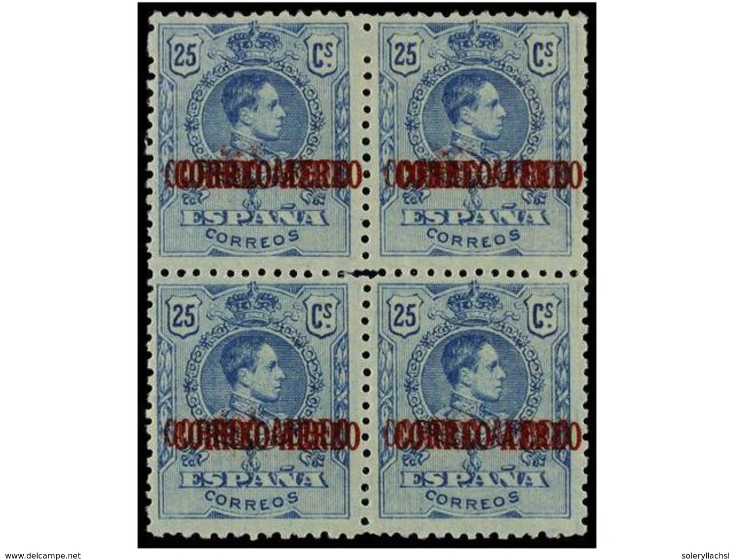 350 ** ESPAÑA. Ed.292/94hh. <B>5 Cts.</B> Verde, <B>10 Cts.</B> Rojo Y <B>25 Cts.</B> Azul. Bloques De Cuatro<B> HABILIT - Autres & Non Classés