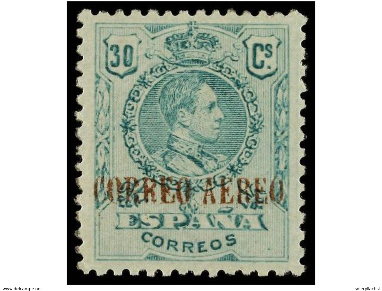 353 * ESPAÑA. Ed.NE 22. <B>NO EMITIDO. 30 Cts.</B> Verde. Excelente Centraje. Cat. 1.120?. - Autres & Non Classés