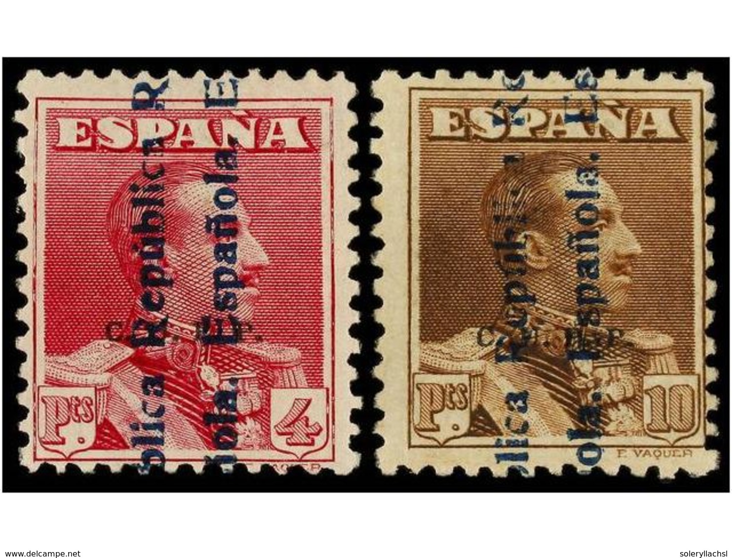 418 * ESPAÑA. Ed.NE 26/27H. <B>NO EMITIDOS. 4 Pts. </B>y <B>10 Pts.</B> Con Habilitación <B>C.U.P.P.</B> Centrajes Habit - Sonstige & Ohne Zuordnung