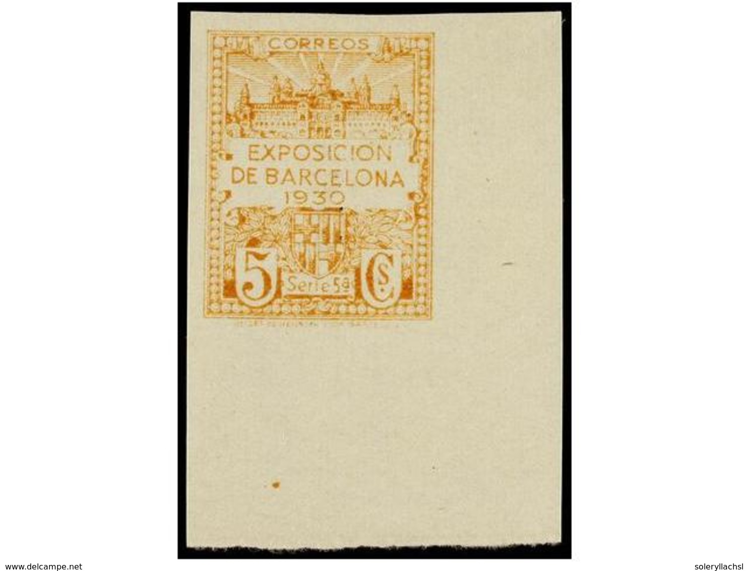 745 * ESPAÑA: AYUNTAMIENTO DE BARCELONA. Ed.5Ejs. <B>EMISIÓN ESPECIAL PARA OBSEQUIOS. SIN DENTAR. 5 Cts.</B> Ocre Y Amar - Sonstige & Ohne Zuordnung