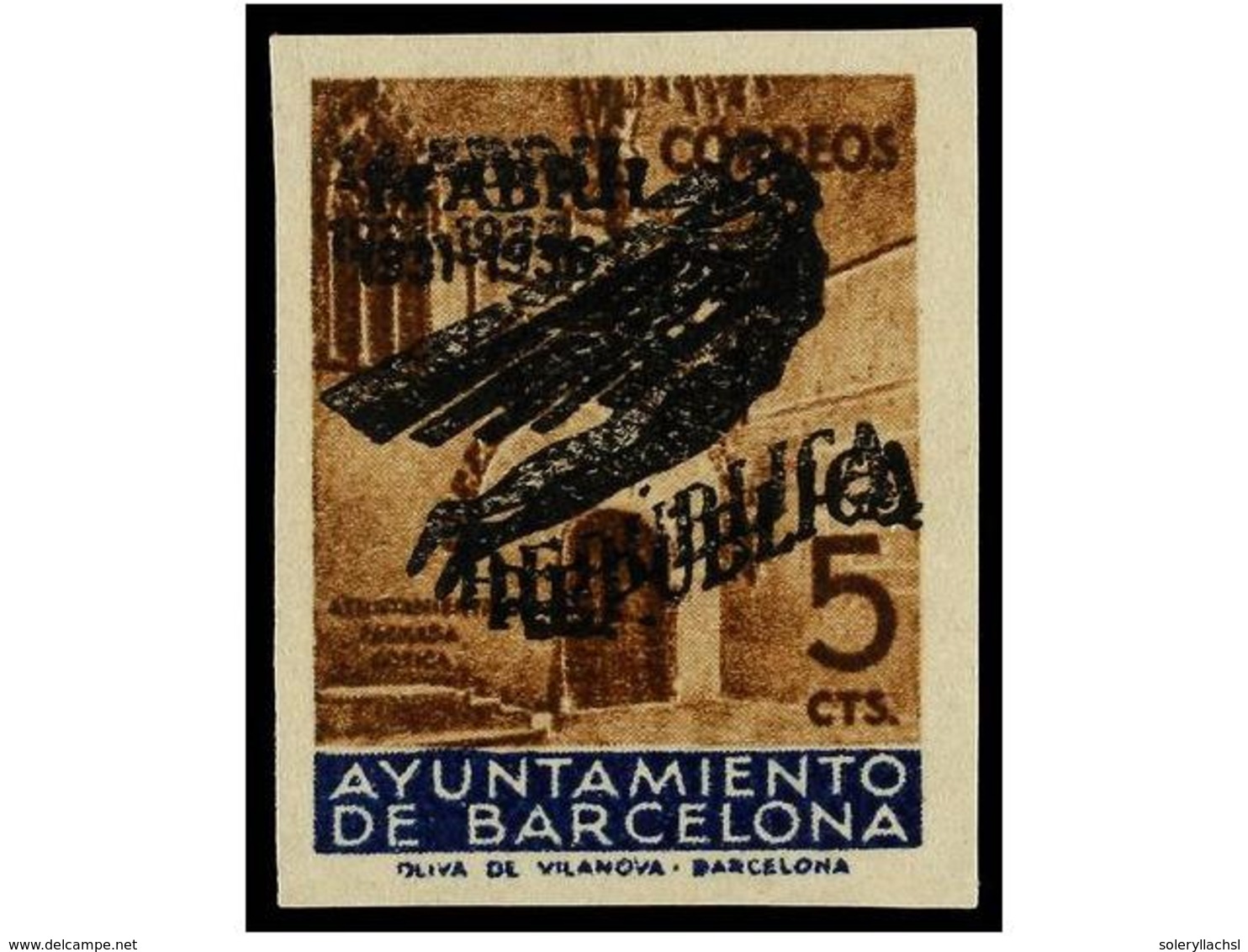 773 ** ESPAÑA: AYUNTAMIENTO DE BARCELONA. Ed.NE 17/21hh. <B>NO EMITIDOS. </B>Serie Completa <B>HABILITACIÓN DOBLE.</B> R - Sonstige & Ohne Zuordnung