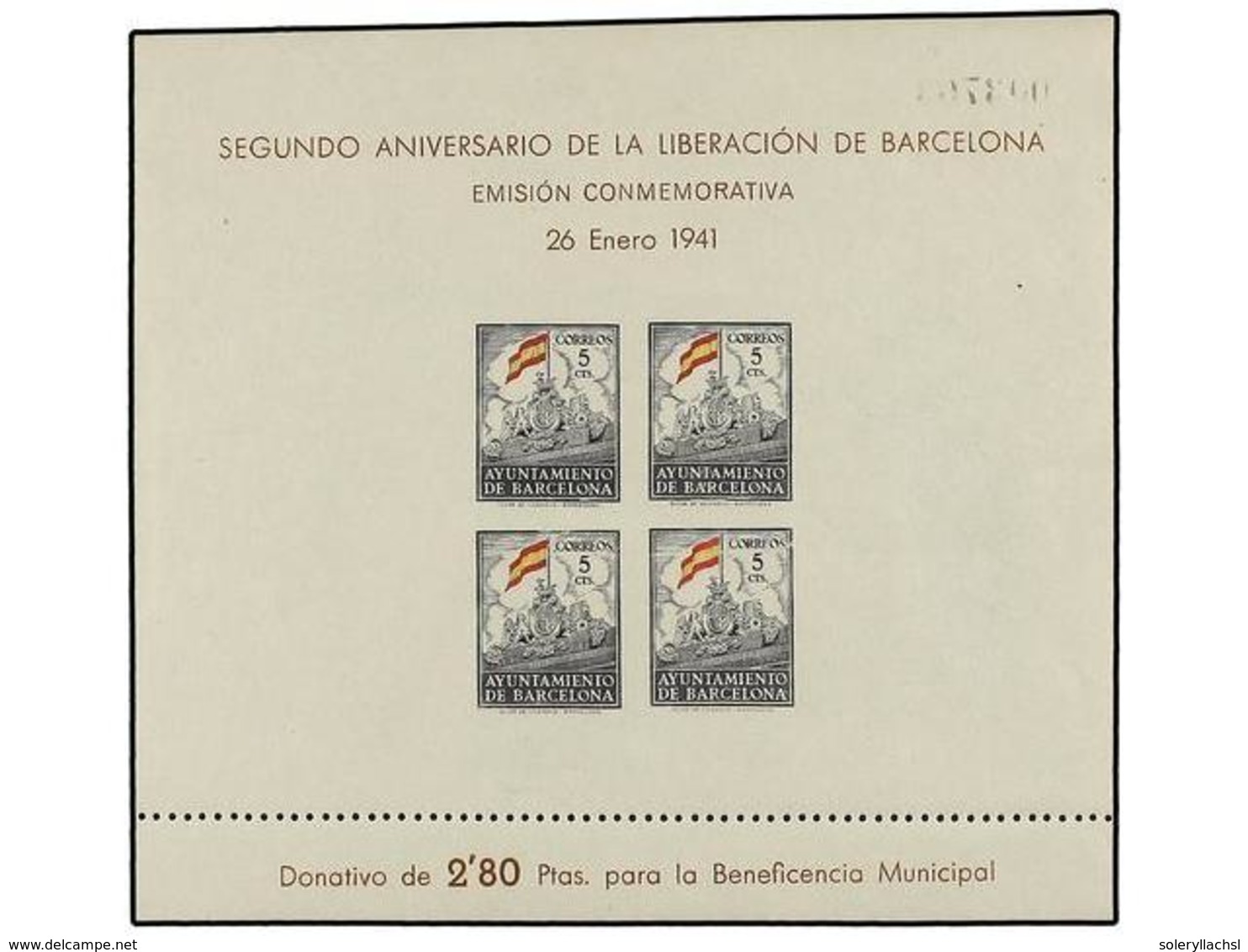 789 ** ESPAÑA: AYUNTAMIENTO DE BARCELONA. Ed.29/30s. <B>HB SIN DENTAR.</B> LUJO. Cat. 205?. - Autres & Non Classés