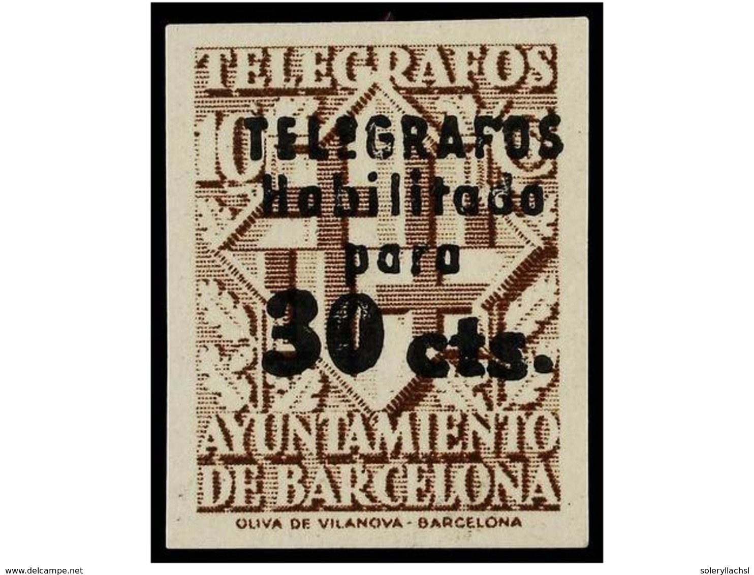 817 ** ESPAÑA: AYUNTAMIENTO DE BARCELONA. Ed.T-17/20s. <B>TELÉGRAFOS.</B> Serie Completa <B>SIN DENTAR.</B> MUY RARA Y D - Autres & Non Classés