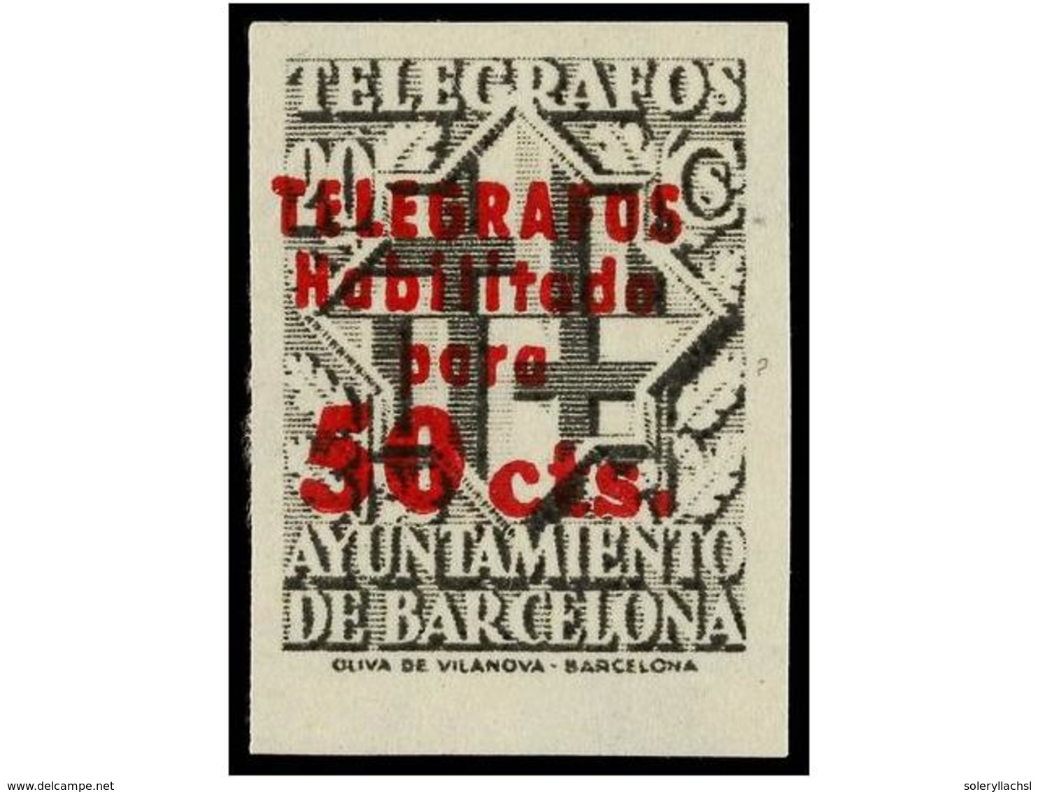 823 * ESPAÑA: AYUNTAMIENTO DE BARCELONA. Ed.T-18hccs, 20hccs, 17Ehccs. <B>TELÉGRAFOS. CAMBIOS DE COLOR EN LA HABILITACIÓ - Autres & Non Classés
