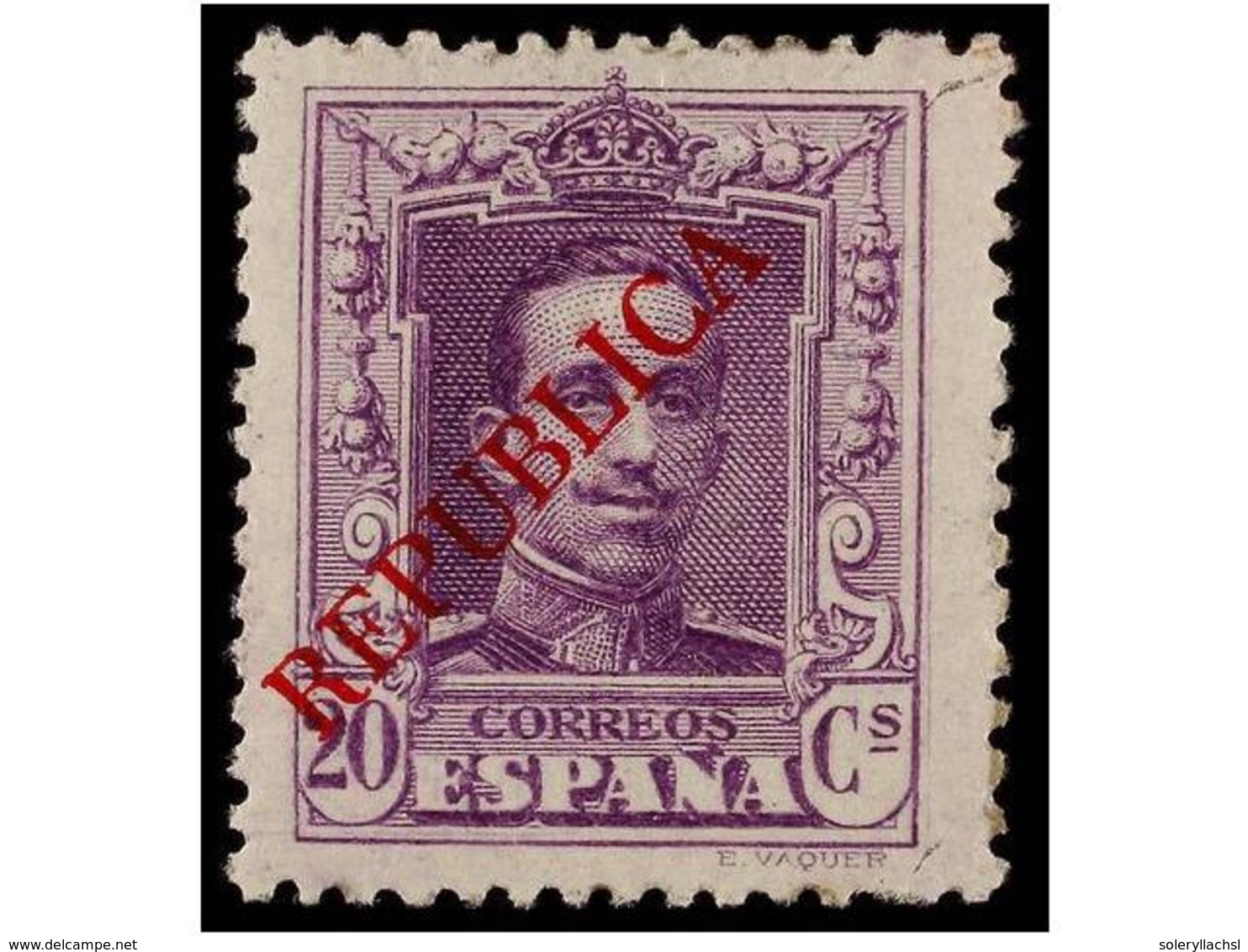 858 ** ESPAÑA E. LOCALES REPUBLICANAS: BARCELONA. Ed.NE 1. <B>NO EMITIDO. 20 Cts.</B> Lila. Excelente Centraje. MUY RARO - Autres & Non Classés