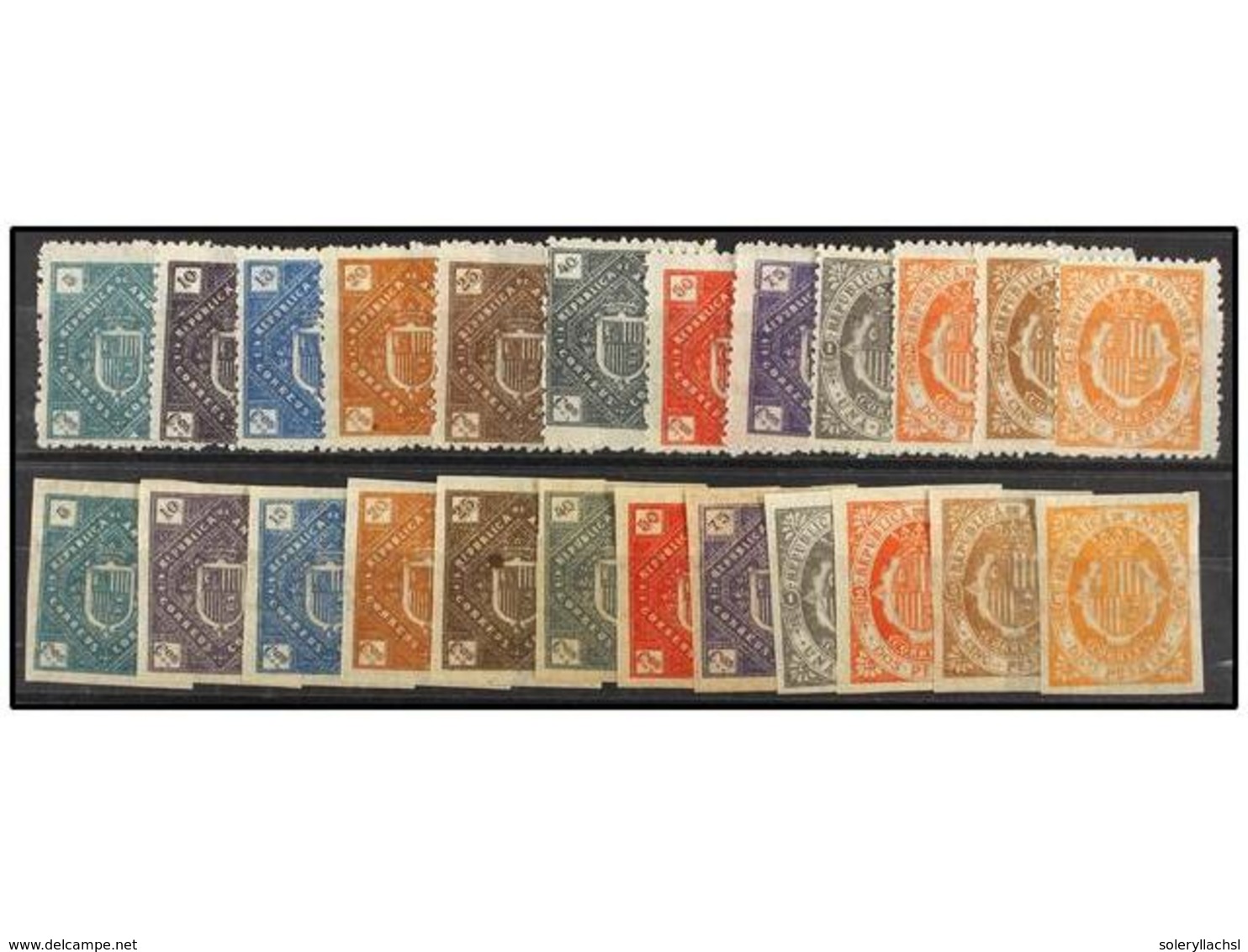 939 (*) ANDORRA. Ed.NE 1/12 Y NE 1/12s. <B>NO EMITIDOS. </B>Series <B>DENTADA</B> Y <B>SIN DENTAR.</B> Cat. 81?. - Autres & Non Classés