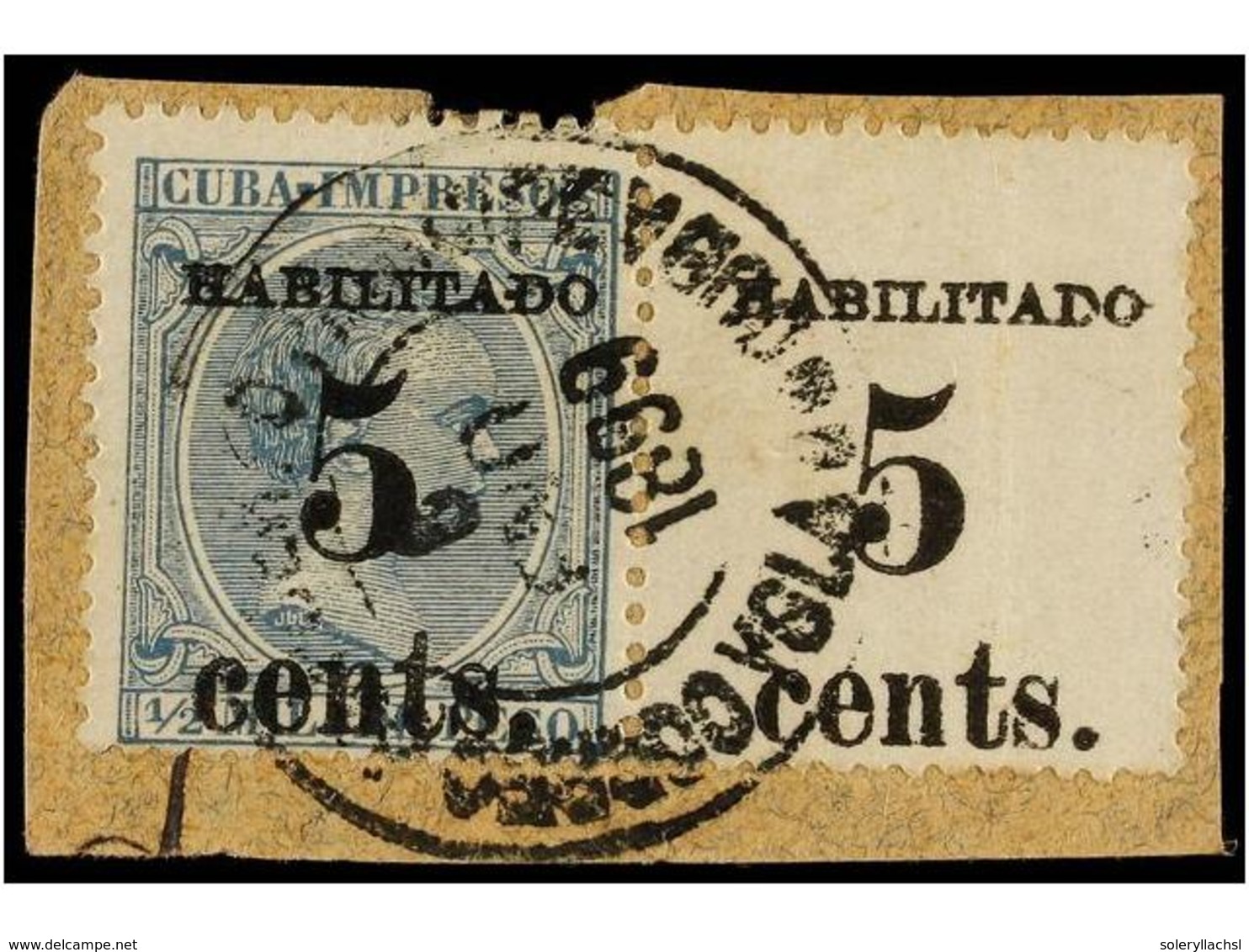 987 CUBA: OCUPACION ESTADOS UNIDOS. Ed.5. <B>PUERTO PRINCIPE. 5 Cent. S. 1/2 Cent.</B> Verde<B> SEGUNDA TIRADA</B> Posic - Sonstige & Ohne Zuordnung