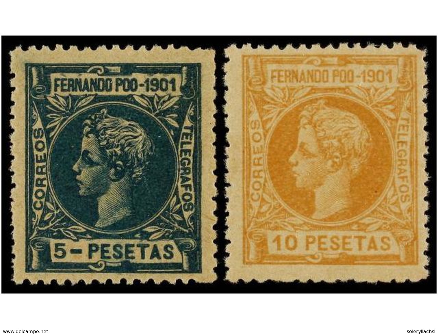 995 ** COLONIAS ESPAÑOLAS: FERNANDO POO. Ed.95/109. SERIE COMPLETA, Centrajes Buenos, Sello De 10 Cts. Defecto. Cat. 660 - Autres & Non Classés