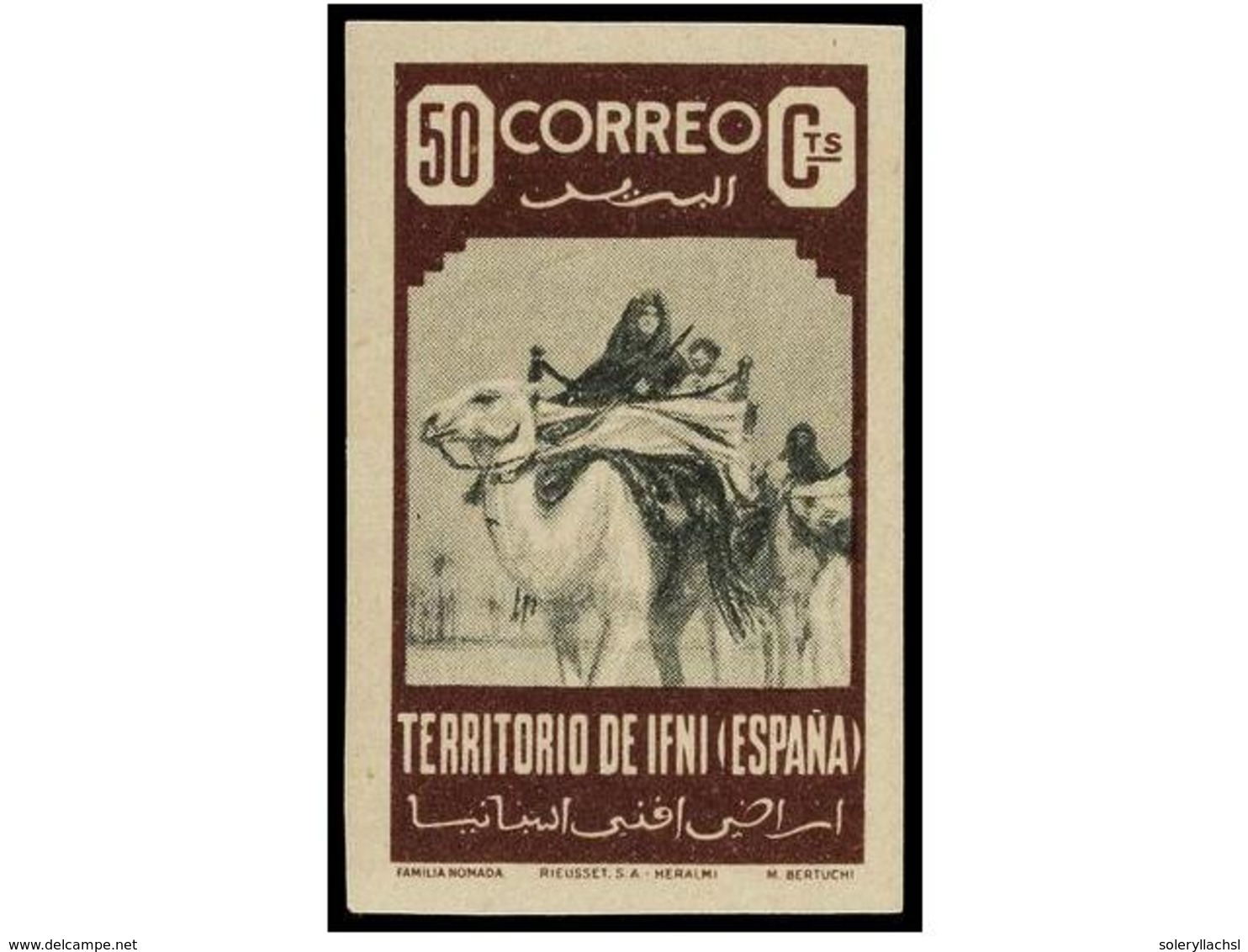 1038 ** COLONIAS ESPAÑOLAS: IFNI. Ed.36s. <B>50 Cts.</B> Castaño Y Gris<B> SIN DENTAR.</B> LUJO. Cat. 49?. - Sonstige & Ohne Zuordnung