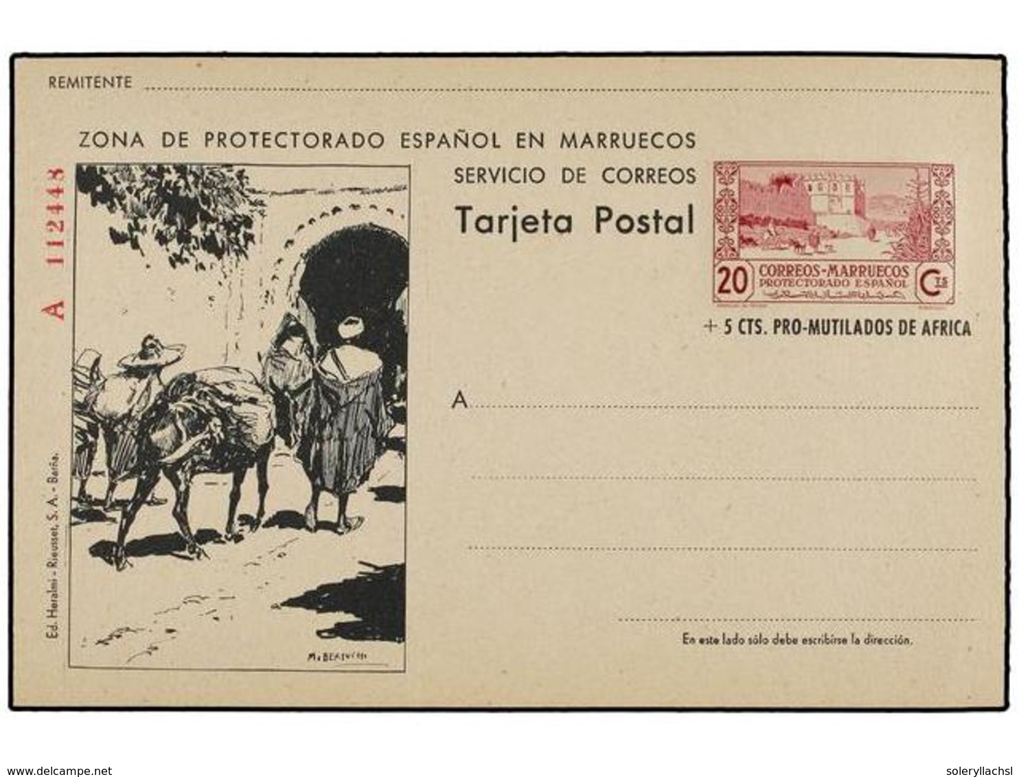 1073 MARRUECOS. <B>20 Cts. + 5 Cts.</B> Entero Postal En Nuevo (Ed. 57). Cat. 295?. - Autres & Non Classés