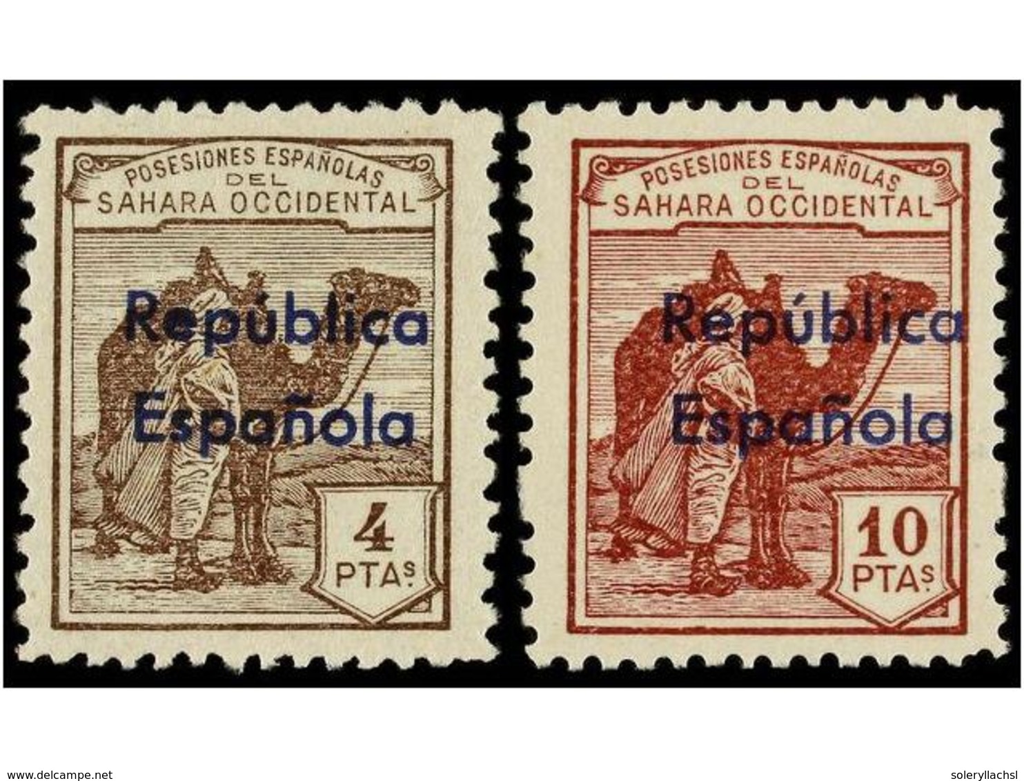 1118 ** COLONIAS ESPAÑOLAS: SAHARA. Ed.36B/47B. SERIE COMPLETA.<B> HABILITACIÓN HORIZONTAL. </B> Cat. 555?. - Sonstige & Ohne Zuordnung