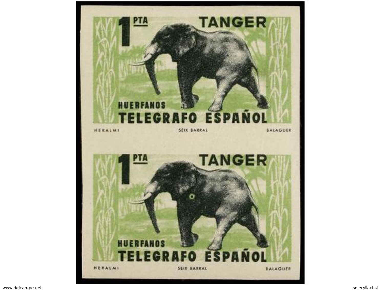 1149 ** COLONIAS ESPAÑOLAS: TANGER. Ed.B-59/64ccs. SERIE COMPLETA En Parejas<B> SIN DENTAR</B> Y <B>COLORES CAMBIADOS. < - Sonstige & Ohne Zuordnung