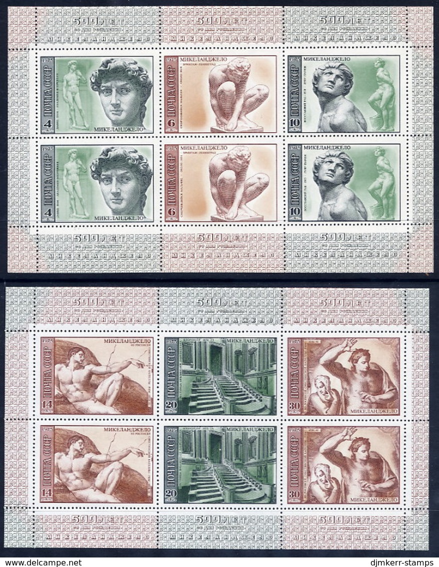 SOVIET UNION 1975 Michelangelo Quincentenary Sheetlets MNH / **.  Michel 4329-34 Kb - Unused Stamps