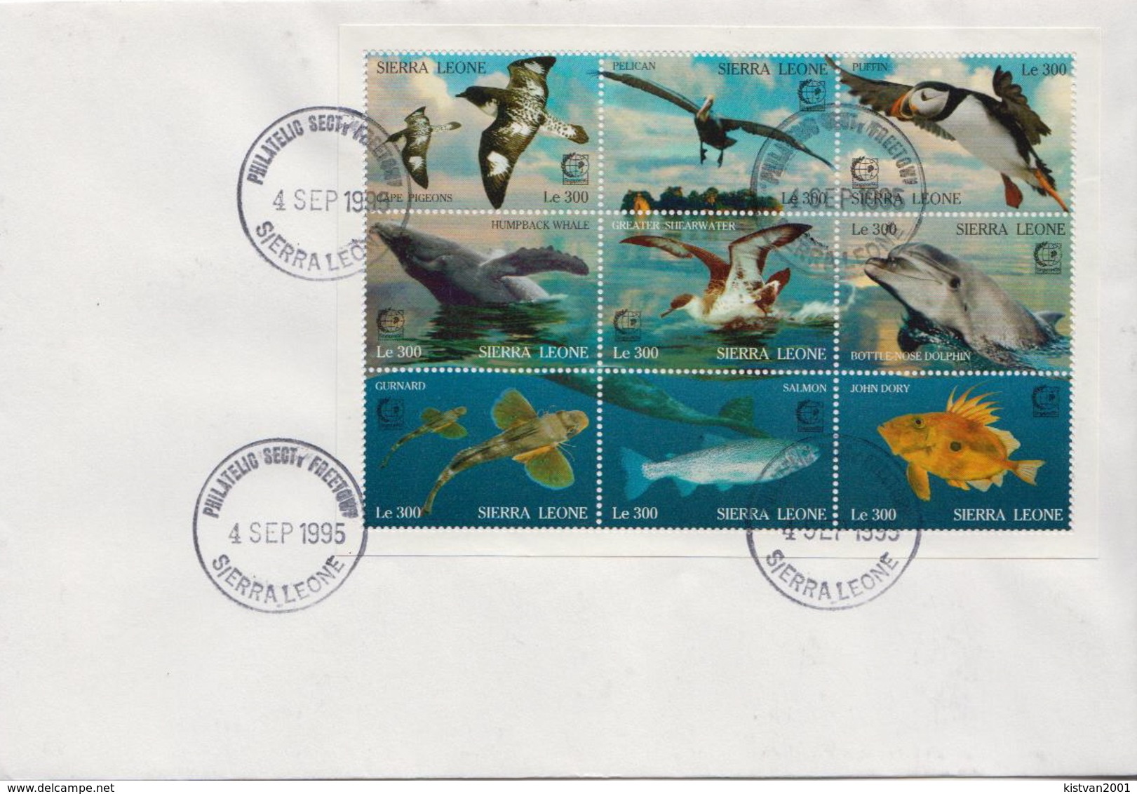 Sierra Leone Birds, Fishes Sheetlets On 2 FDCs And 7 More Items For Muramura - Other & Unclassified