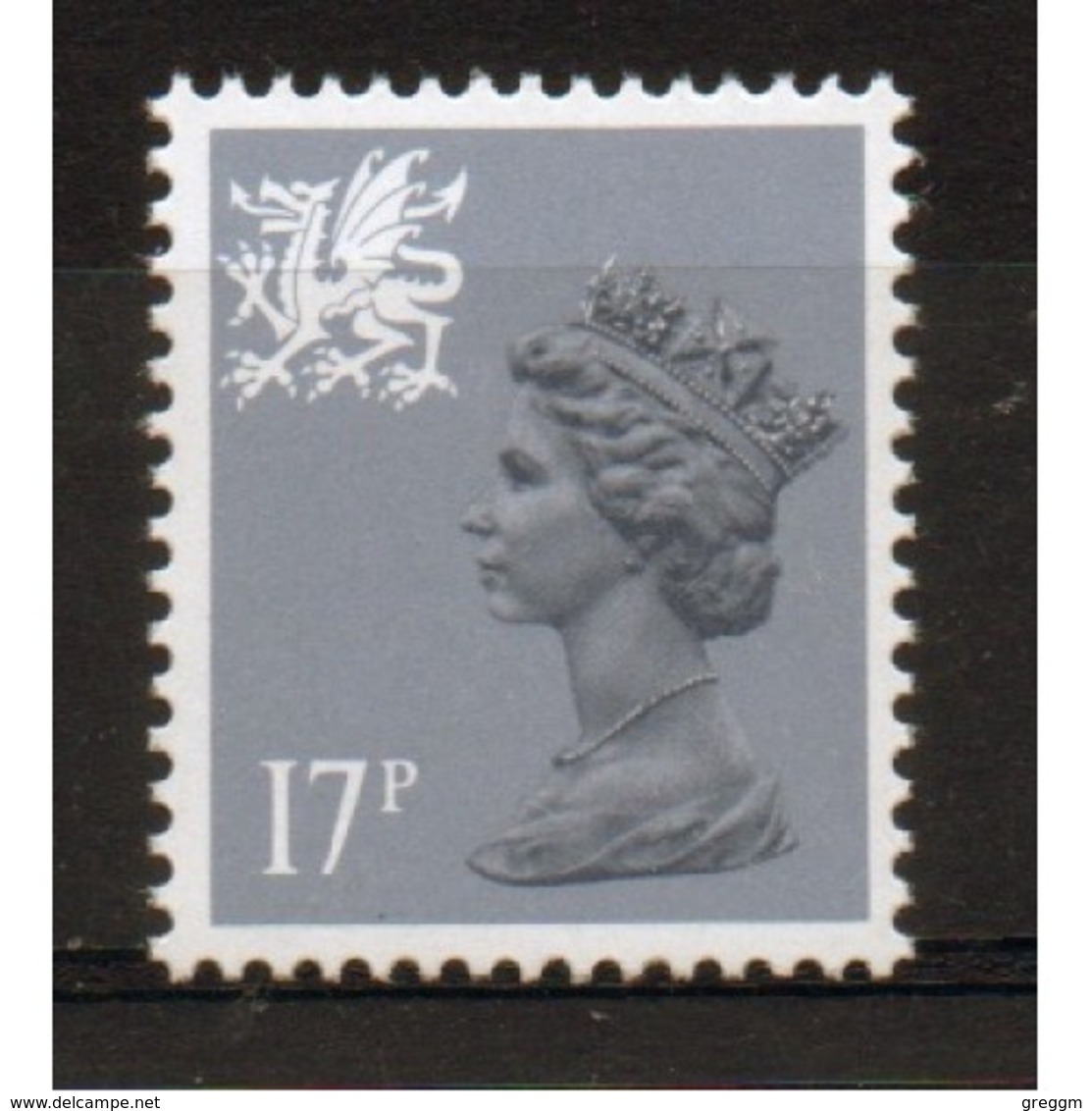 Regional Definitive Welsh 17p Grey-Blue Stamp From 1986. This Stamp Is Listed As Catalogue Number W44ea. - Wales