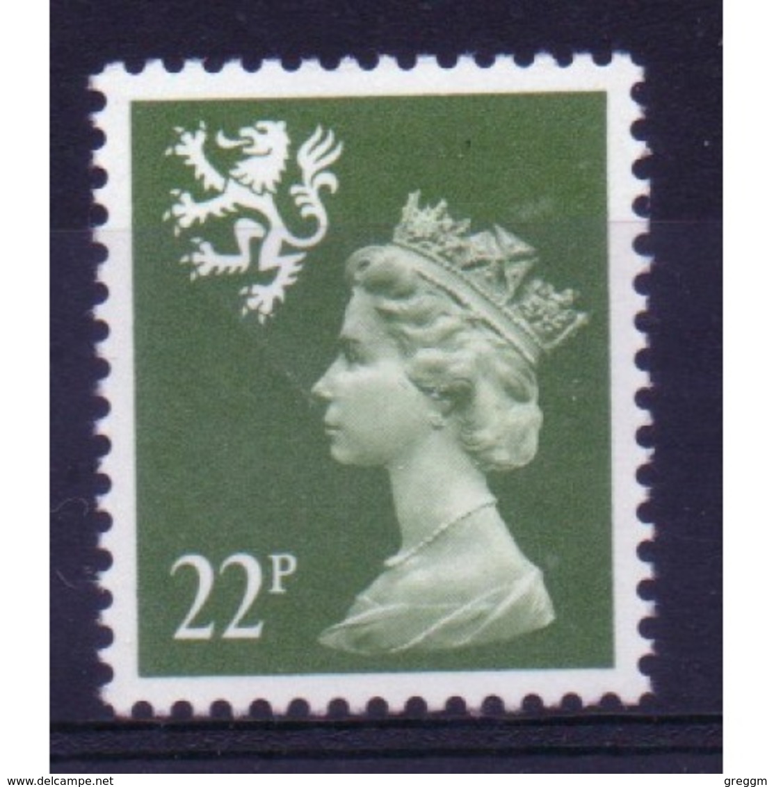 Scottish Regional Definitive 22p Yellow-Green Stamp From 1986.This Stamp Is Listed As Catalogue Number S48ea - Scotland