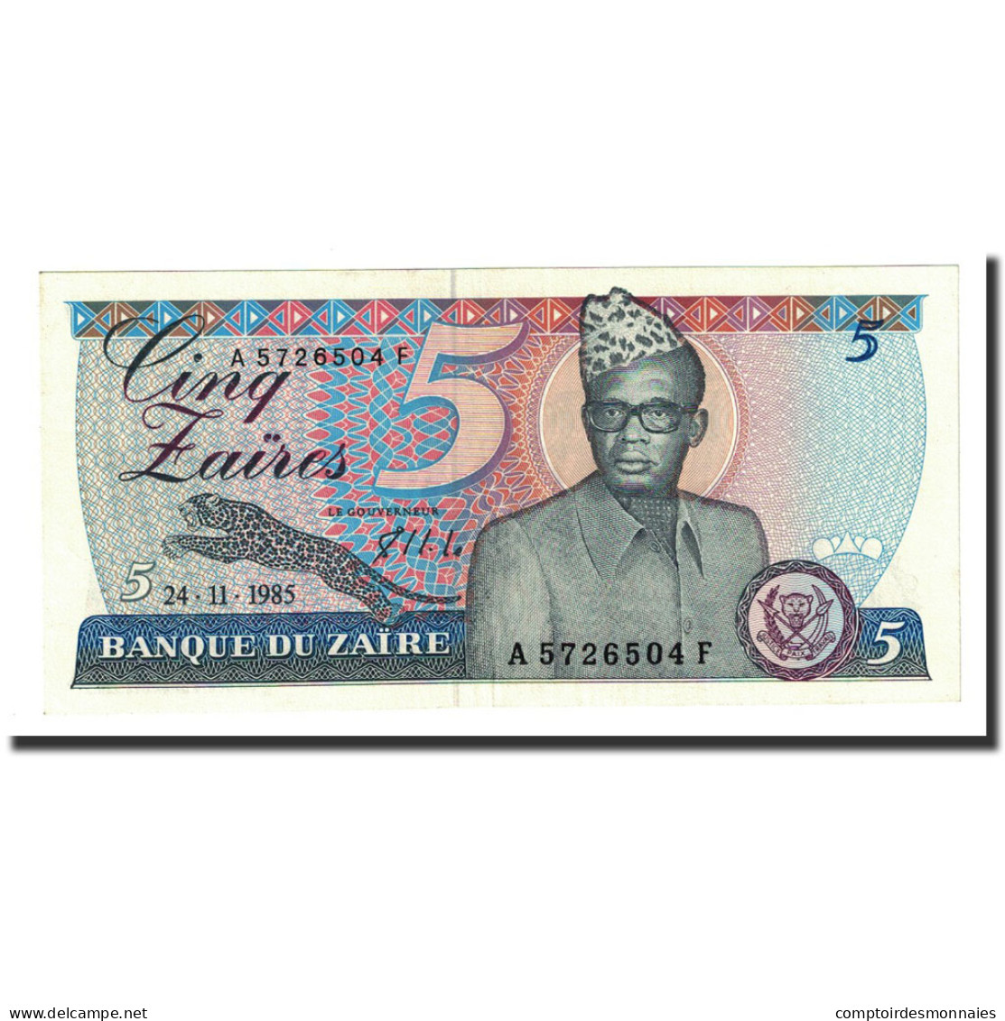 Billet, Zaïre, 5 Zaïres, 1985-11-24, KM:26a, SPL - Zaïre