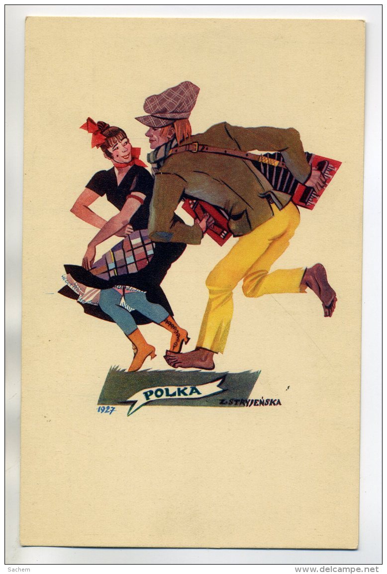 POLOGNE  Illustrateur STRYJENSKA  Danseurs De Polka 1927    /D11-2018 - Polonia