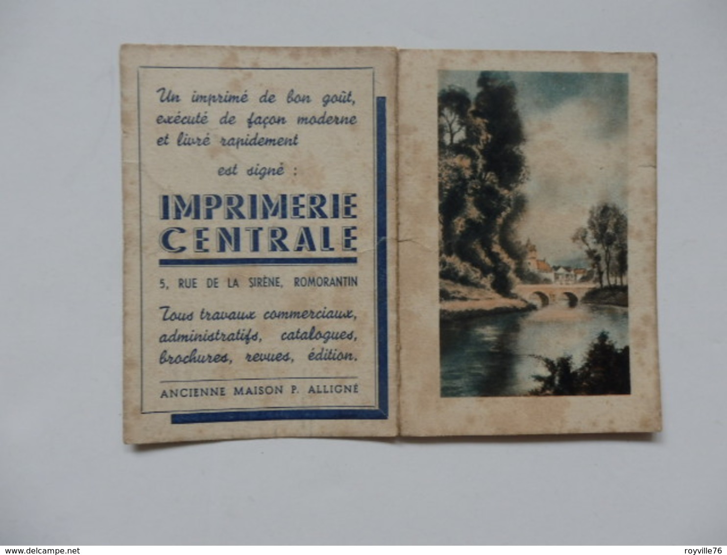 Petit Calendrier De L'imprimerie Centrale 5, Rue De La Sirène à Romorantin (41). - Petit Format : 1941-60