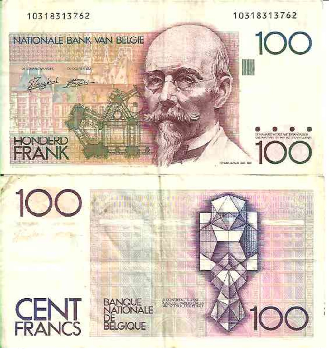 BELGIQUE BELGIUM 100 FRANCS (1989-92) Pick 142 (Sig 5 - 14) TTB- (VF) - Other & Unclassified