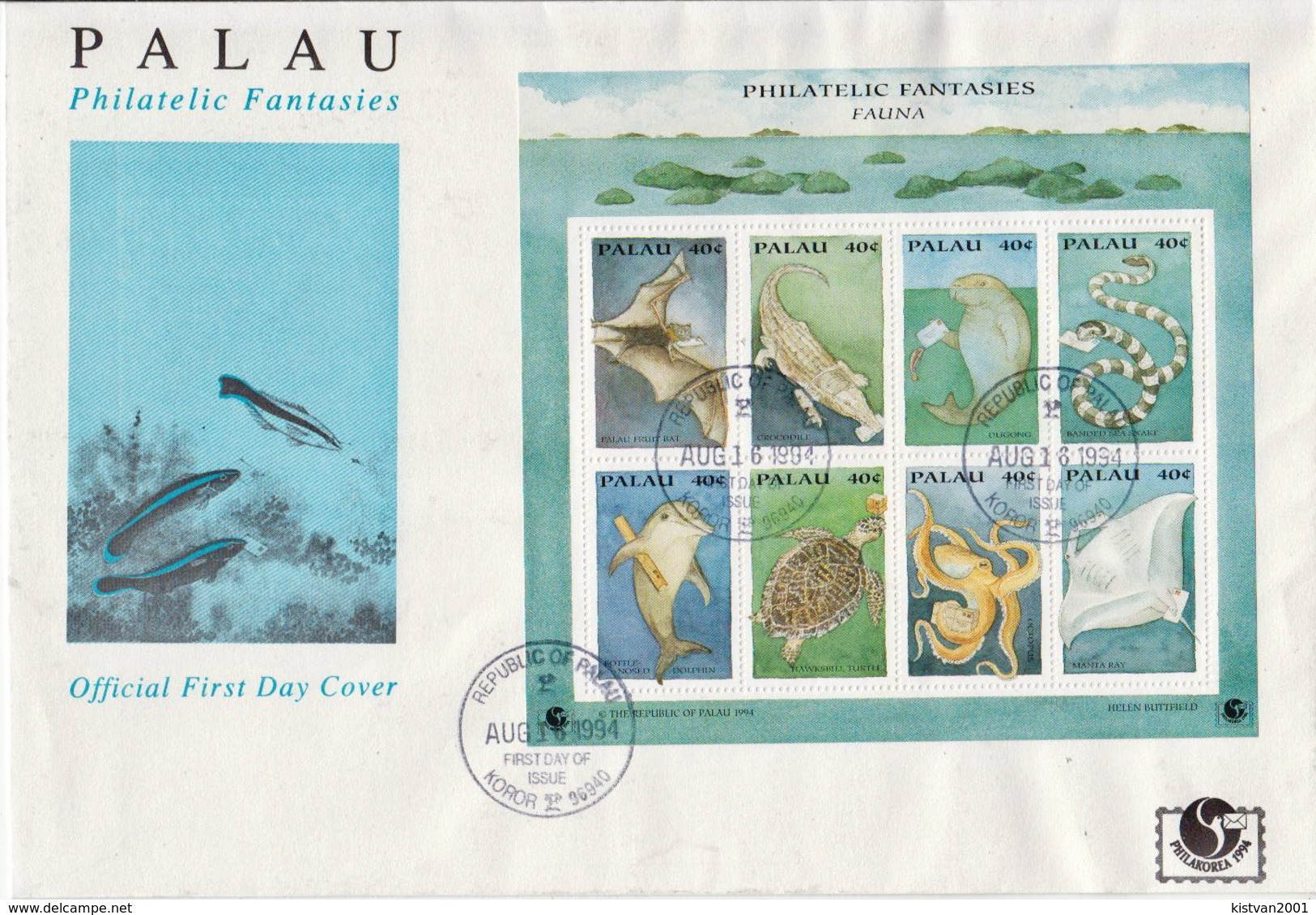 Palau Marine Life Sheetlets On 2 FDCs - Marine Life