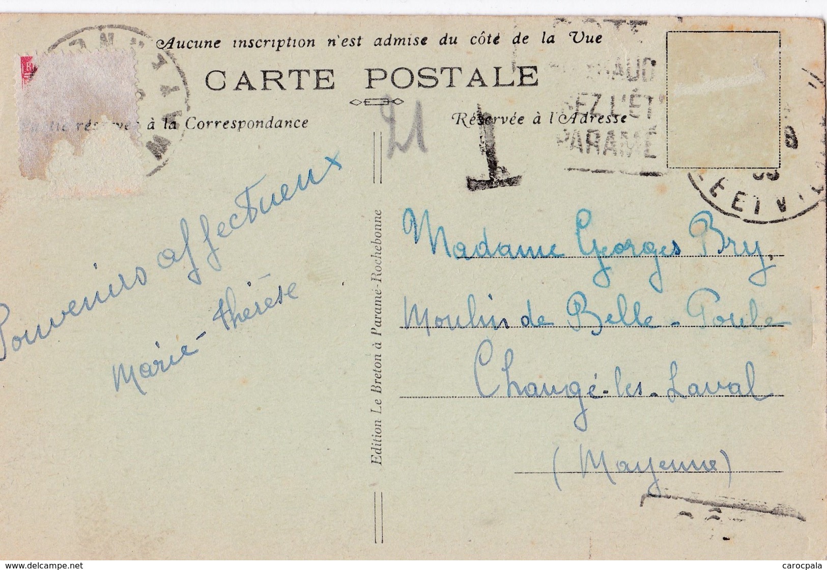 Carte 1930 ROTHENEUF / LE MINIHIC ET LA TOUR DU BONHEUR - Rotheneuf