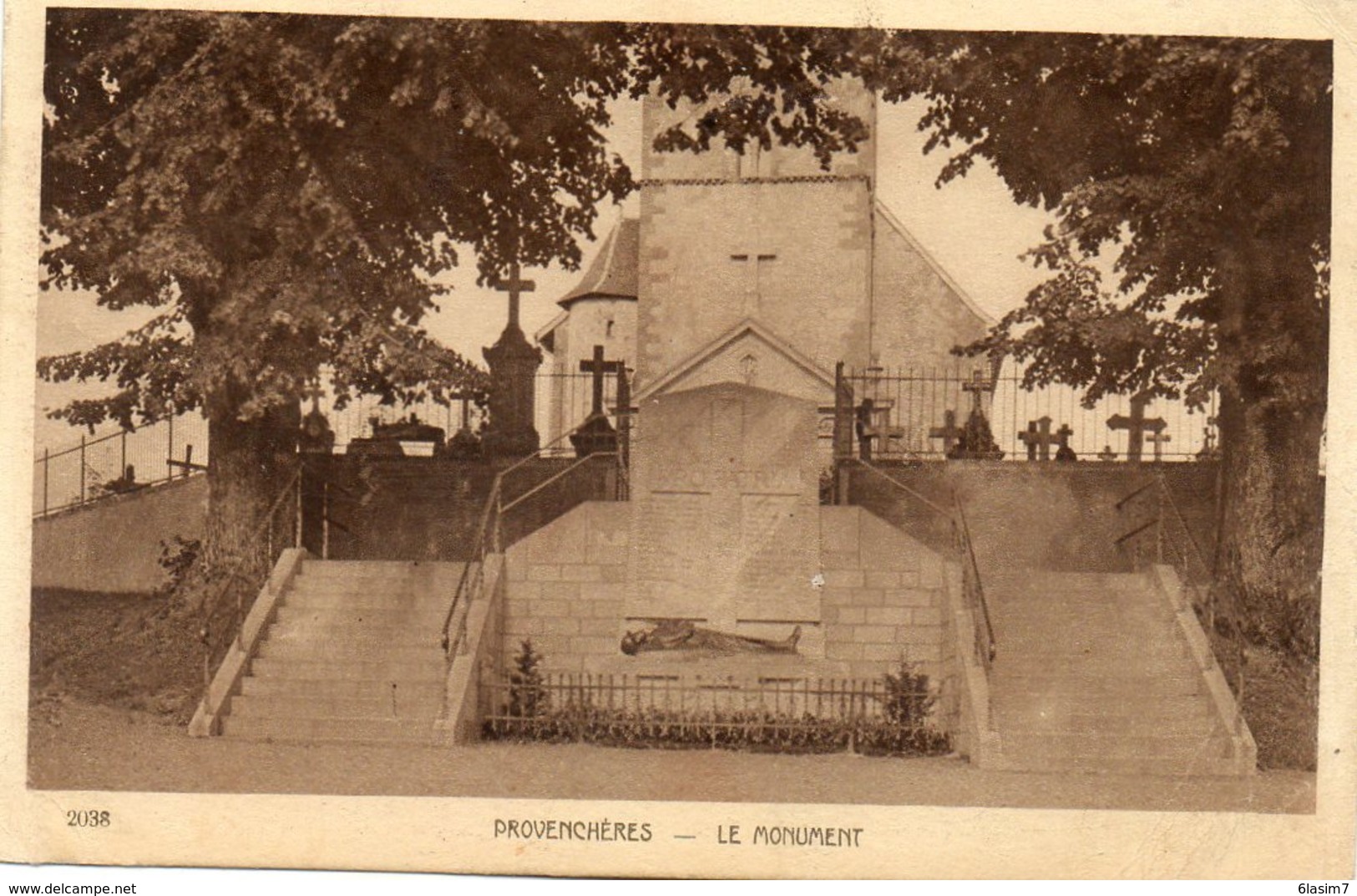 CPA - PROVENCHERES (88) - Aspect Du Monument Aux Morts , Du Cimetière Et De L'Eglise En 1926 - Provencheres Sur Fave