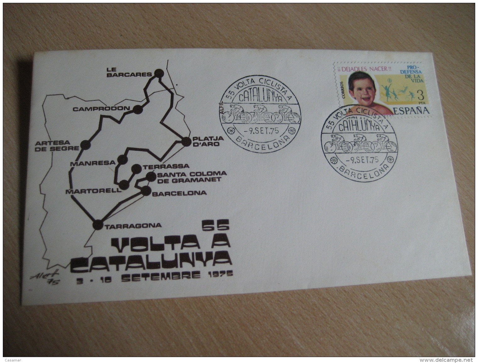 VOLTA Ciclista A Catalunya Cycling Bicycle BARCELONA 1975 Cancel Cover SPAIN - Cycling