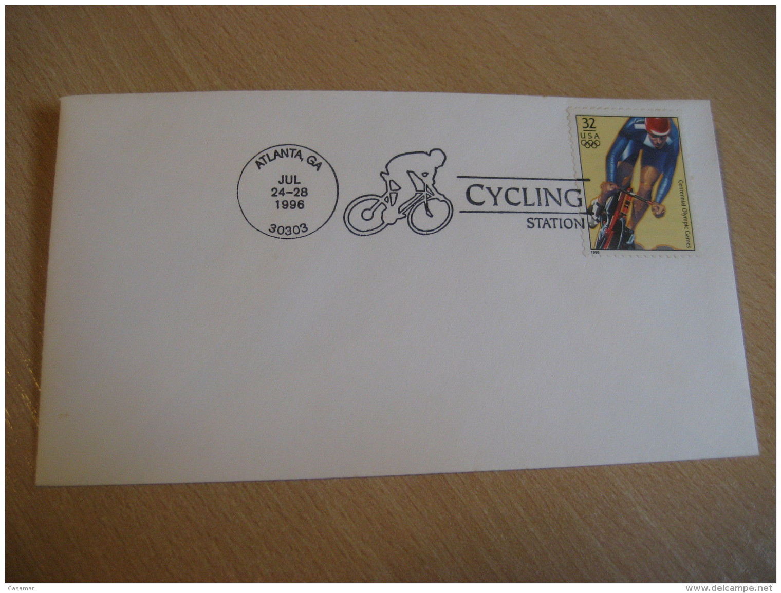 OLYMPIC GAMES OLYMPICS Cycling Bicycle ATLANTA 1996 FDC Cancel Cover USA - Ciclismo