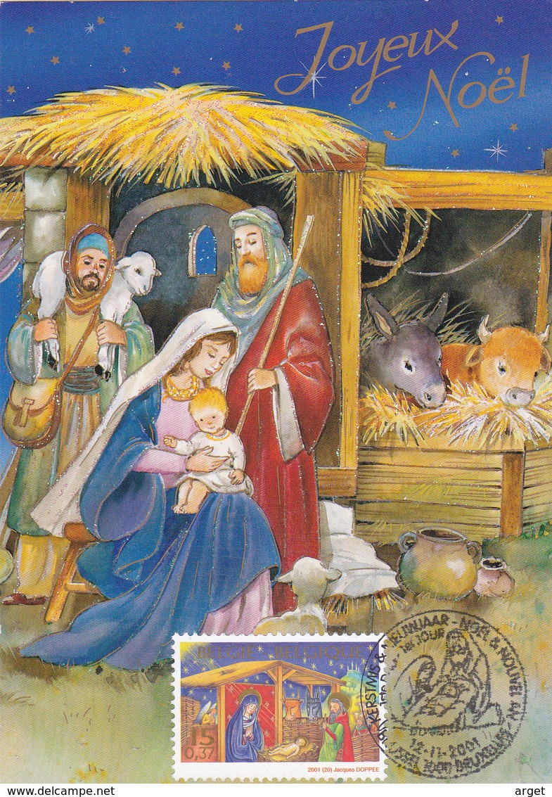 Carte-Maximum BELGIQUE N° Yvert 3039 (NATIVITE) Obl Sp Ill 1er Jour - 2001-2010