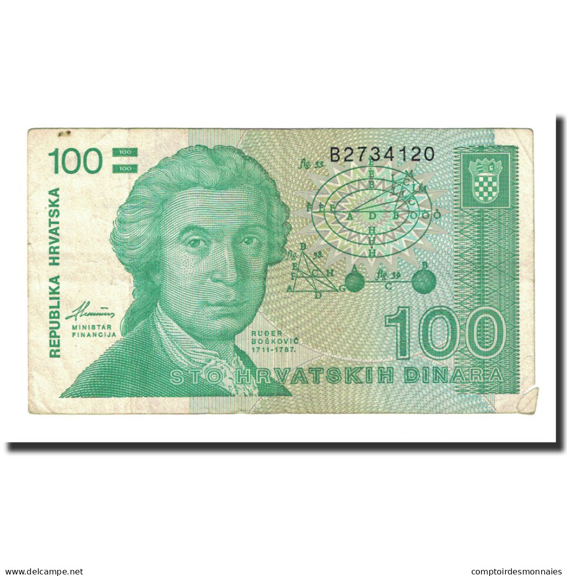 Billet, Croatie, 100 Dinara, 1991-10-08, KM:20a, TB - Croatie