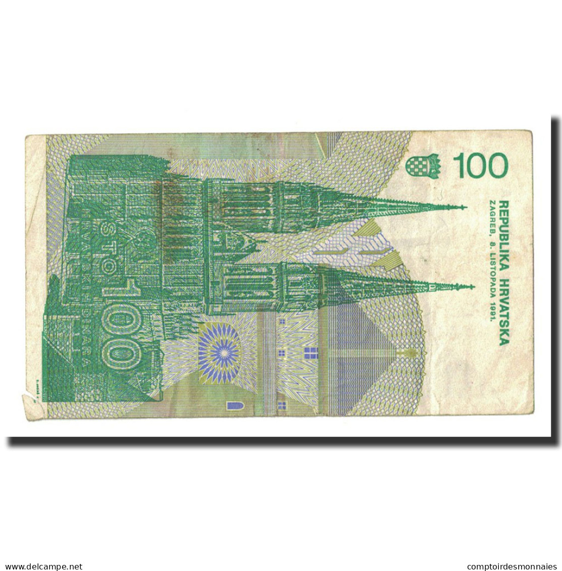 Billet, Croatie, 100 Dinara, 1991-10-08, KM:20a, TB - Croatie