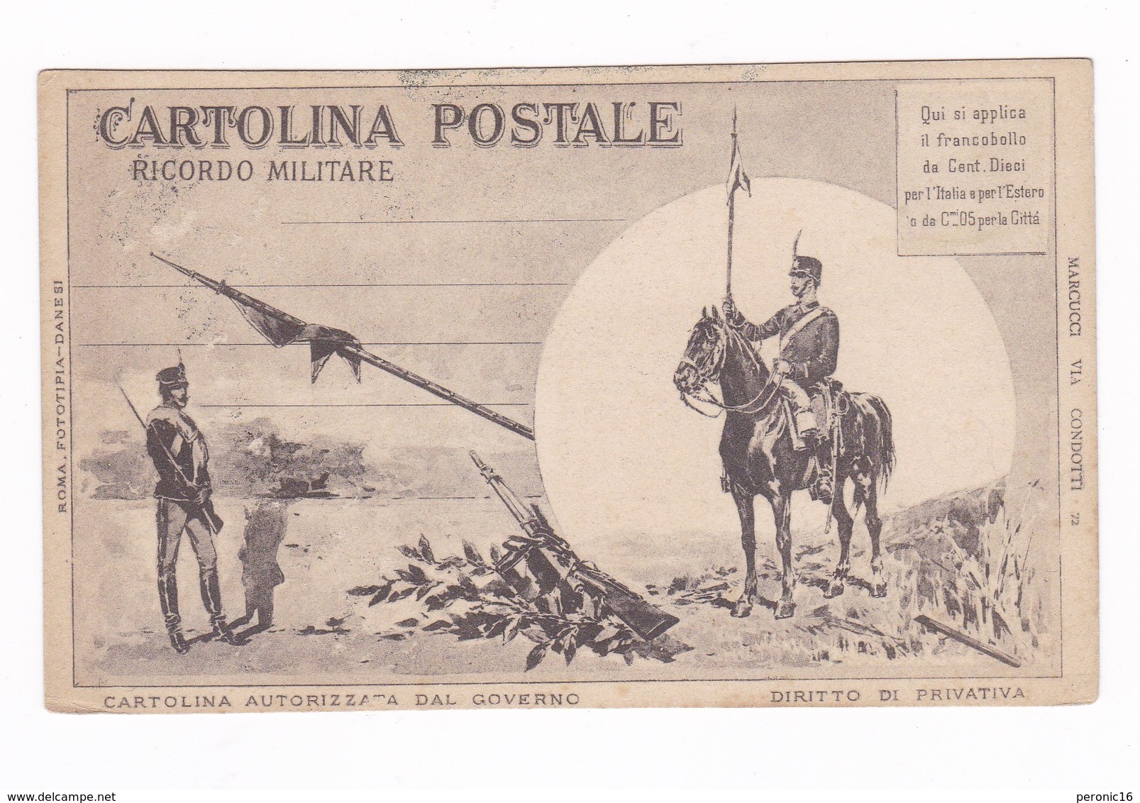 CPA Illustrée, Italie, Cartolina Postale Ricordo Militare - Altri & Non Classificati