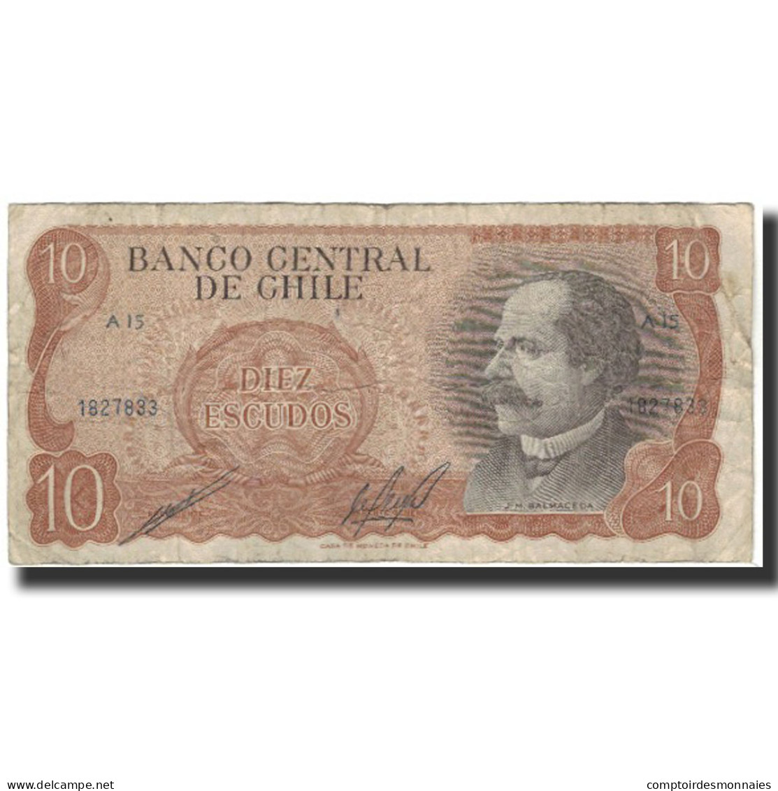 Billet, Chile, 10 Escudos, 1967, KM:143, TB - Chili