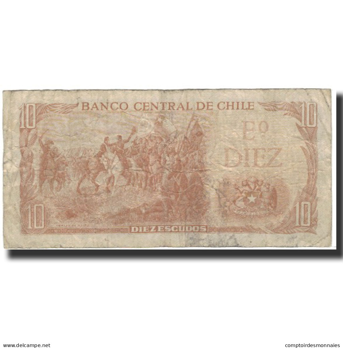 Billet, Chile, 10 Escudos, 1967, KM:143, TB - Chili