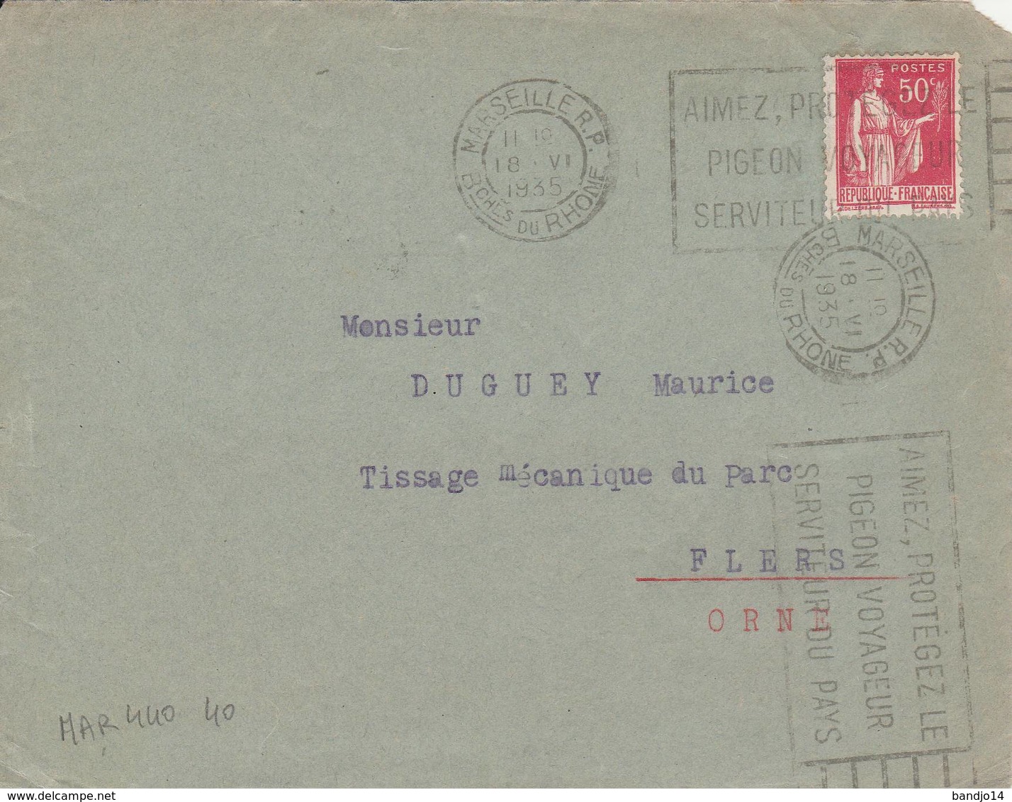 Marseille  - Flamme De 1935 - Mechanical Postmarks (Advertisement)