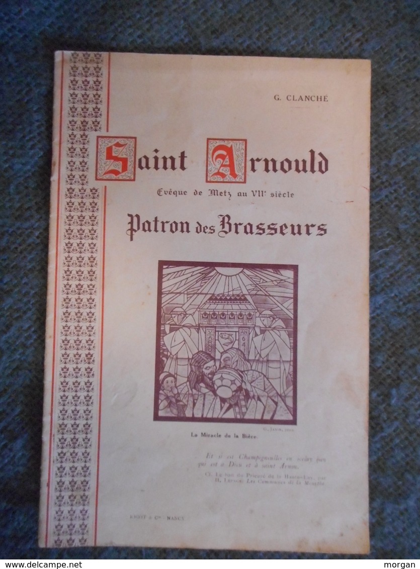 LORRAINE, 1938, SAINT ARNOULD PATRON DES BRASSEURS, EVEQUE DE METZ, BRASSERIES, CHAMPIGNEULLES - Lorraine - Vosges