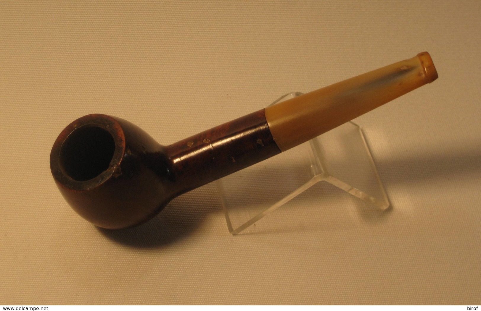 PIPA  - BRUYERE RACINE GARANTIE -USATA - BOCCHINO PENSO CORNO - ( N° 7) - Heather Pipes