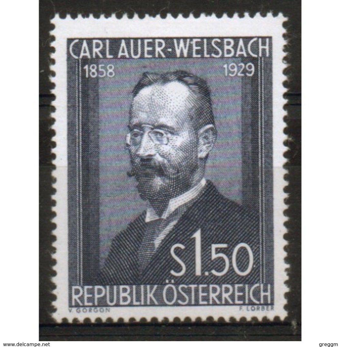 Austria 1954 Stamp Issued To Celebrate The 25th Death Anniversary Of Dr Auer Von Welsbach. - Unused Stamps