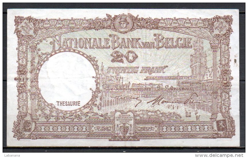 579-Belgique Billet De 20 Francs 1948 O01 - Autres & Non Classés