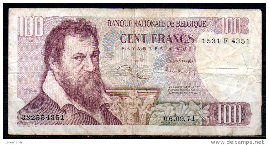 579-Belgique Billet De 100 Francs 1971 1531F4351 - 100 Francs