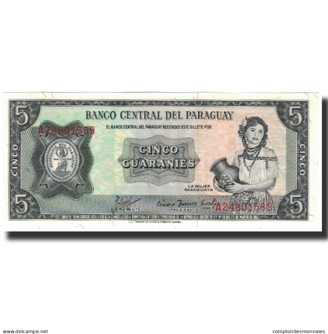 Billet, Paraguay, 5 Guaranies, 1963, KM:195a, NEUF - Paraguay