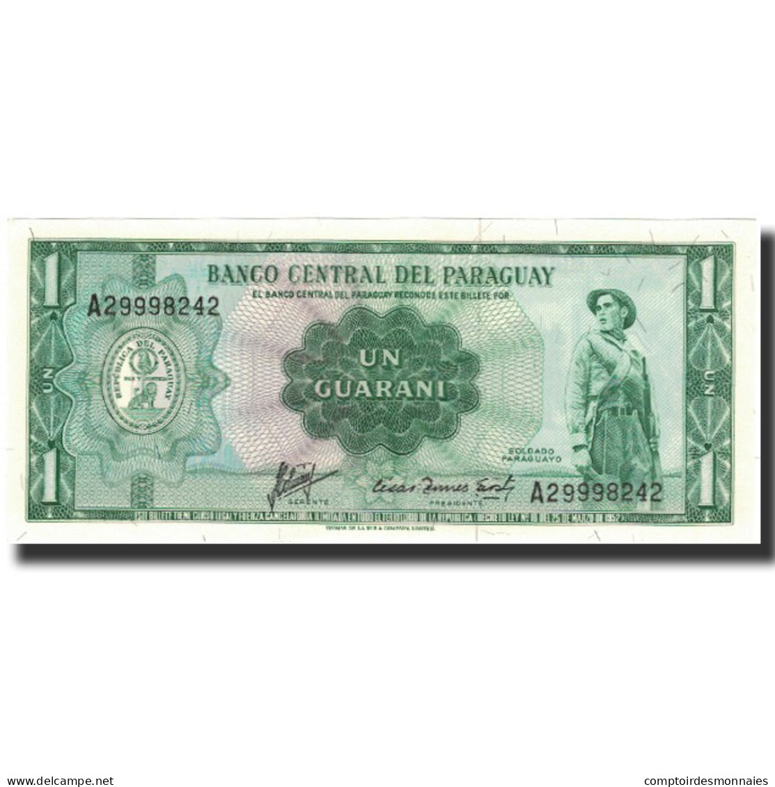 Billet, Paraguay, 1 Guarani, 1963, KM:193a, NEUF - Paraguay