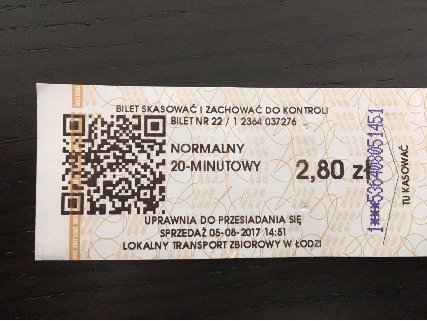 Ticket DeTram Lodz (Pologne) - Europe