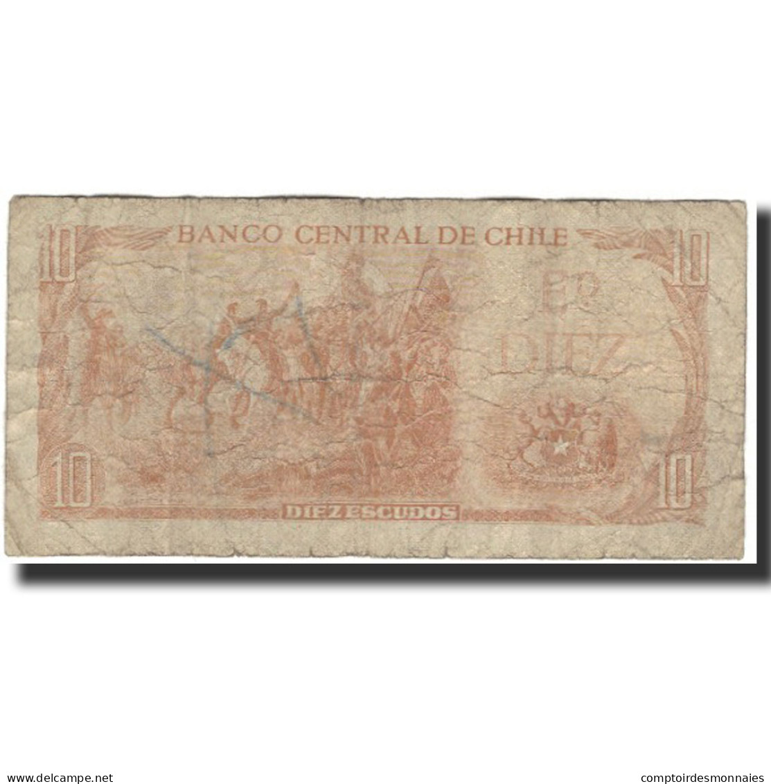 Billet, Chile, 10 Escudos, 1967, KM:143, B+ - Chili