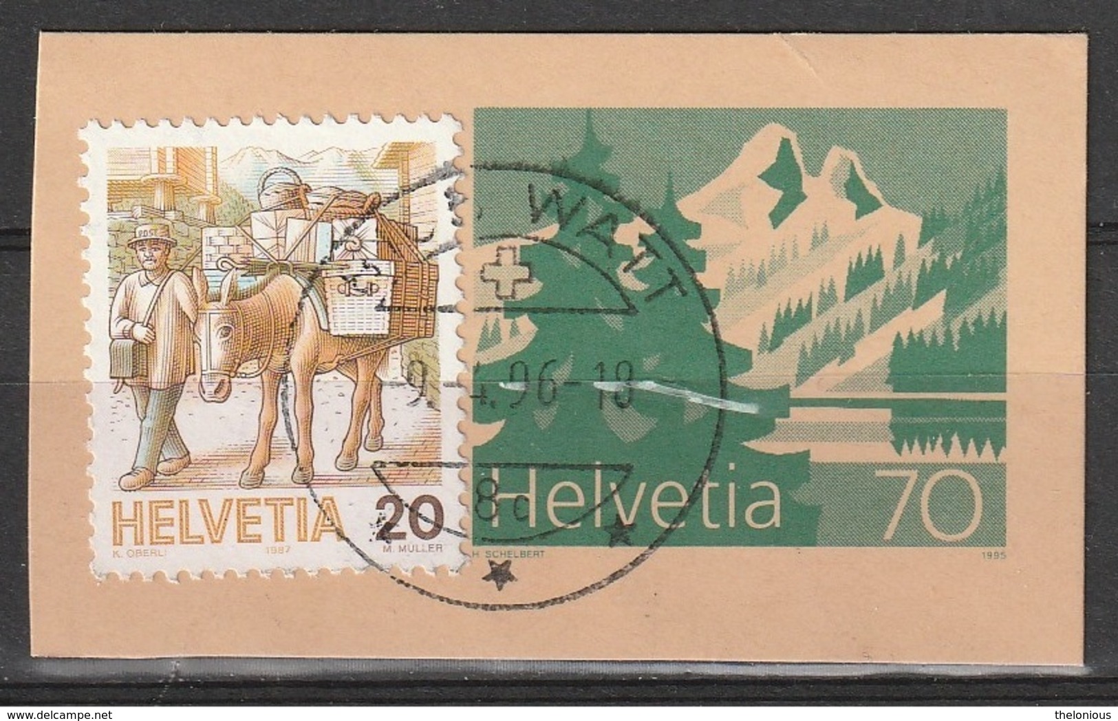 * Svizzera Frammento Di Postkarte / Cartolina Postale (vedi Scan) - Altri & Non Classificati