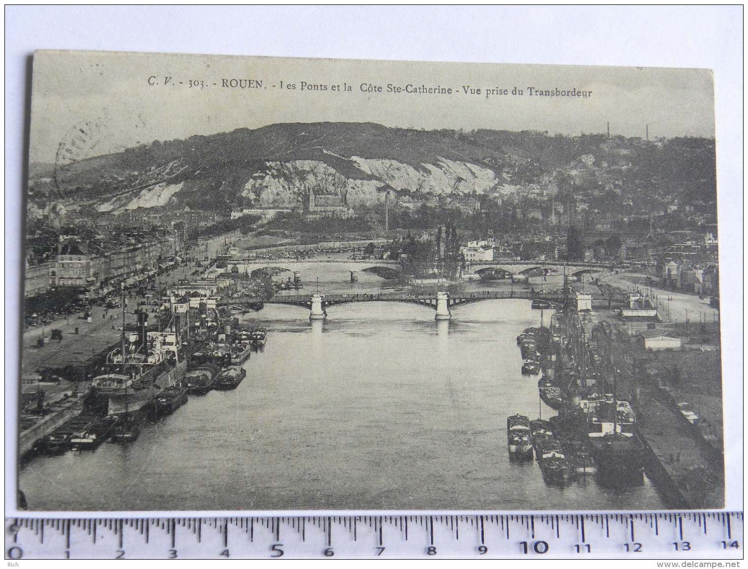 CPA (76) Seine Maritime - ROUEN - Les Ponts Et La Côte Ste Catherine - Vue Du Transbordeur - Rouen