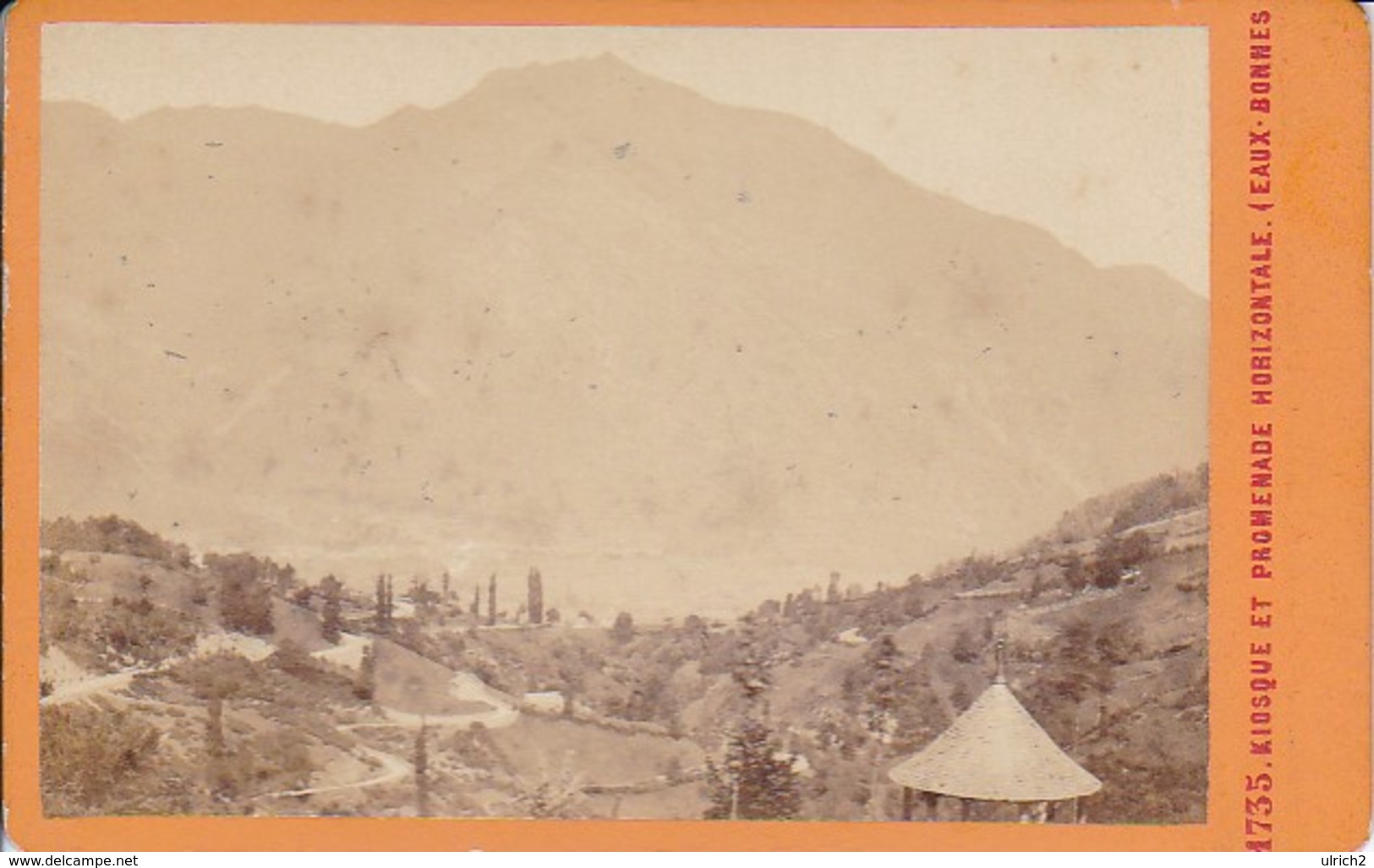 Foto Eaux-Bonnes - Pyrénées-Atlantiques - Kiosque Et Promenade - Ca. 1900 - 10*6cm (34061) - Orte